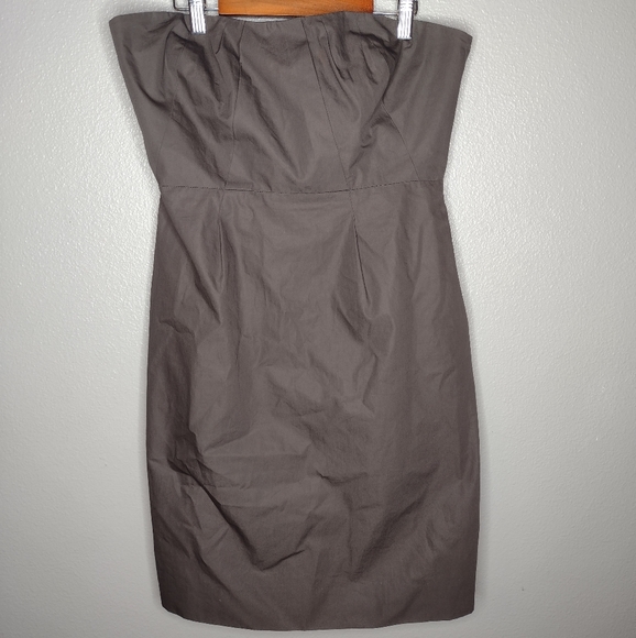 J. Crew Women's Strapless Dress Gray Pleated Pockets Career Work Office T - Picture 1 of 5